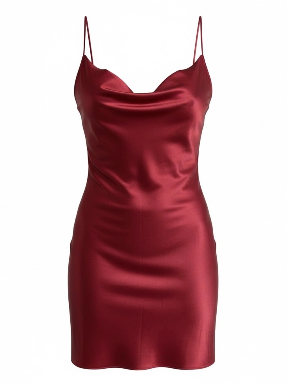 Vintage Victoria's Secret Satin Cowl-Neck Slip Dress in Crimson